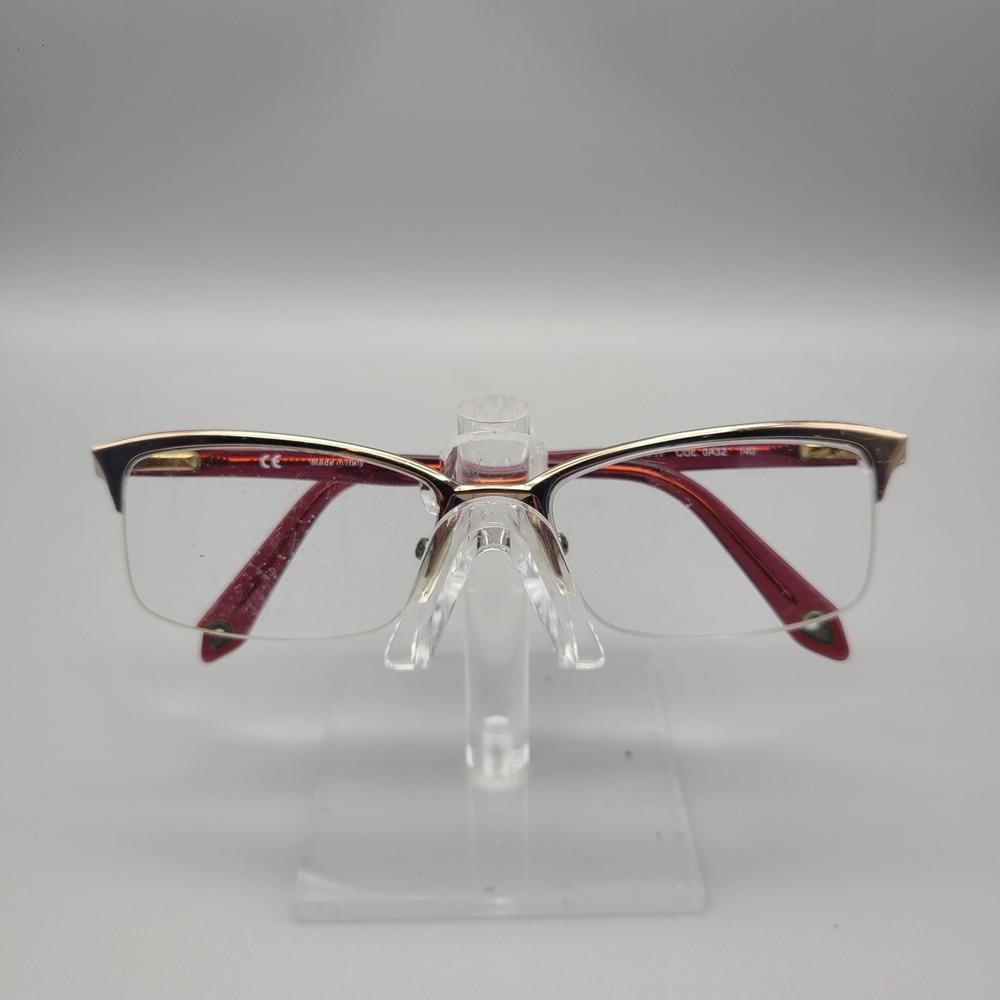 Givenchy VGV A25 Burgundy Gold Semi Rimless Eyeglass Frames 54-17-140 Italy
